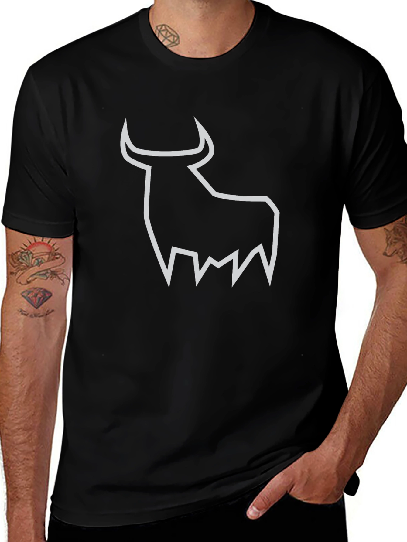 Black Bull Graphic Tee - Modern Minimalist Design
