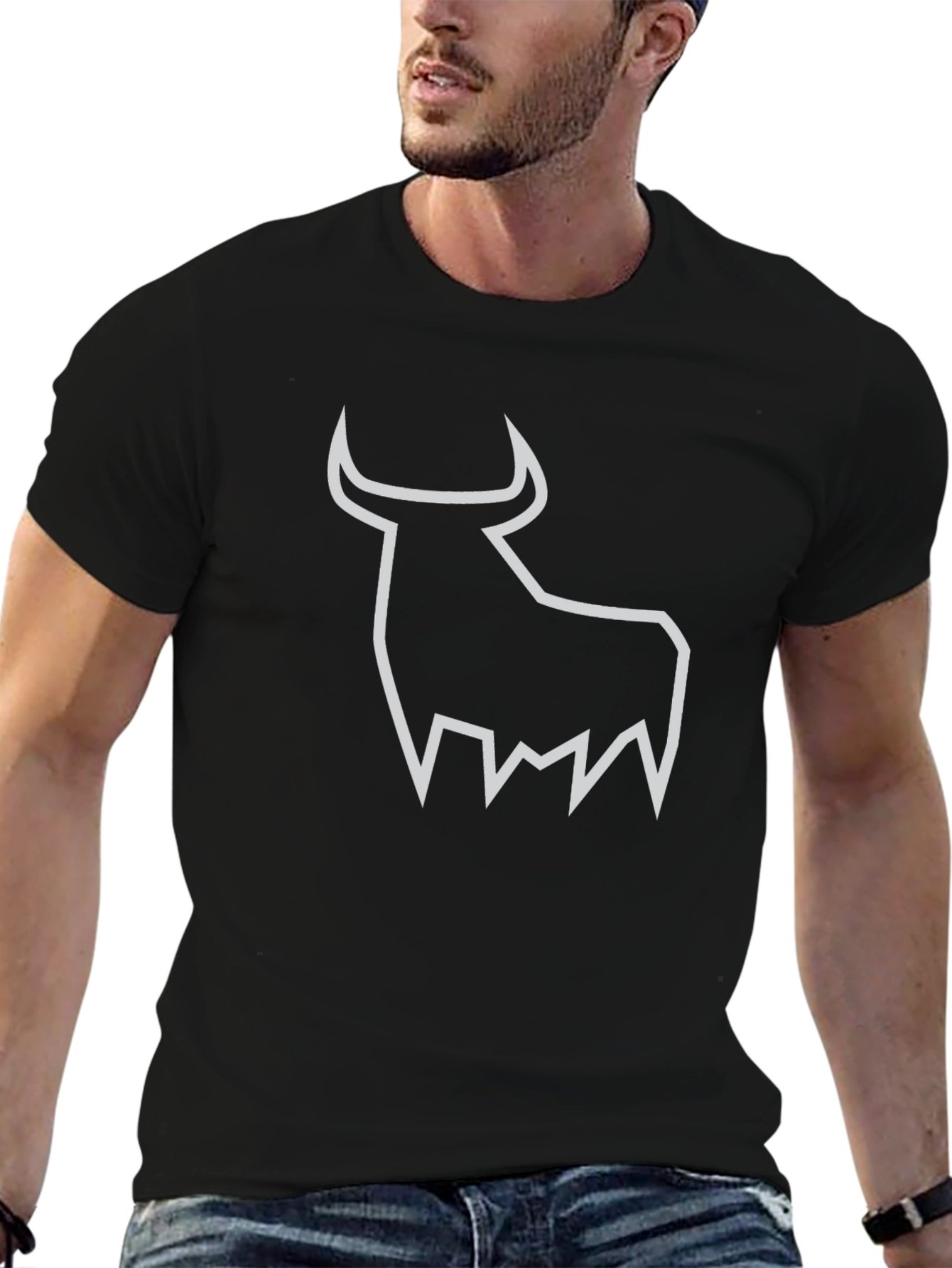 Black Bull Graphic Tee - Modern Minimalist Design