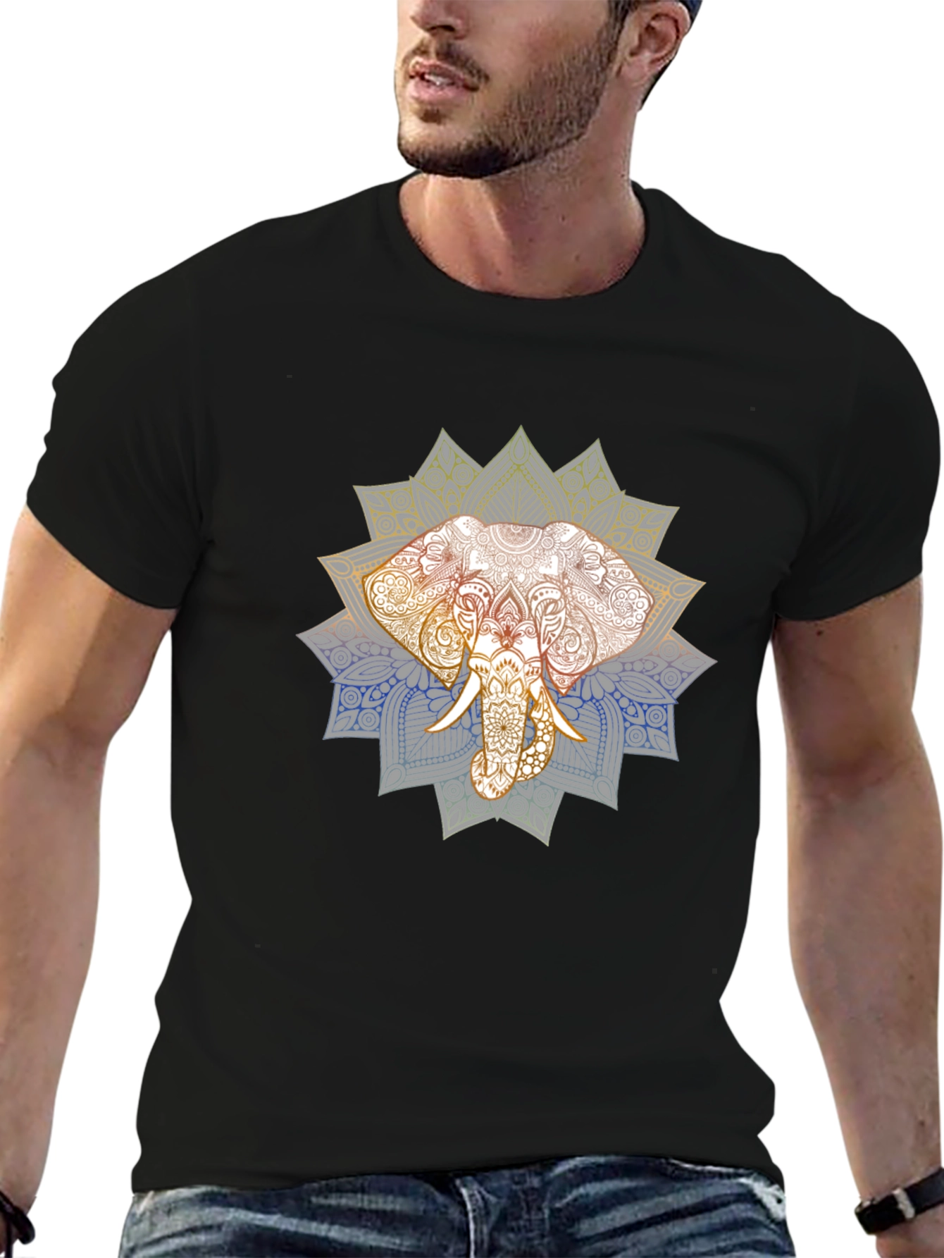 Elephant Mandala Graphic T-Shirt - Premium Cotton Tee