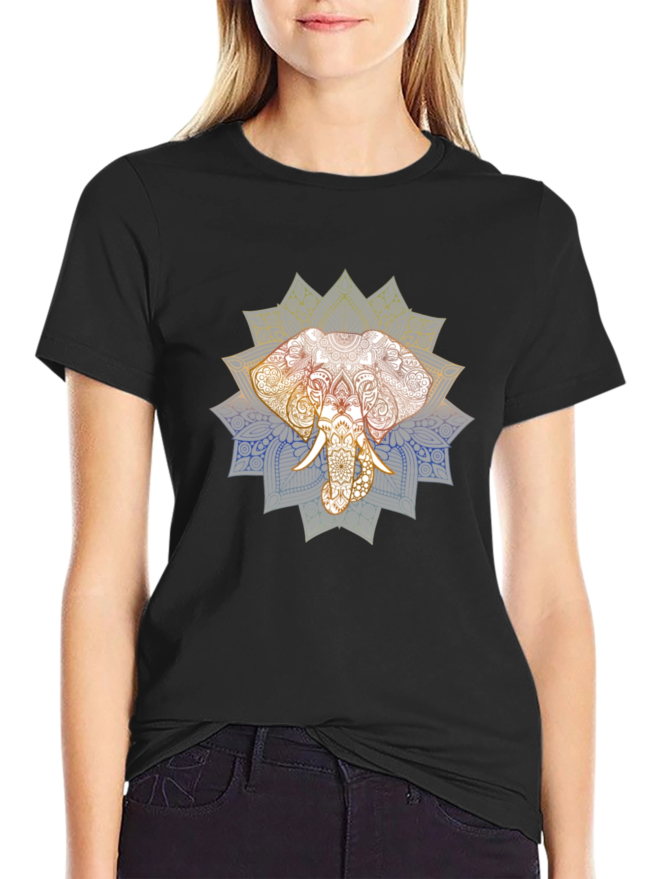 Elephant Mandala Graphic T-Shirt - Premium Cotton Tee