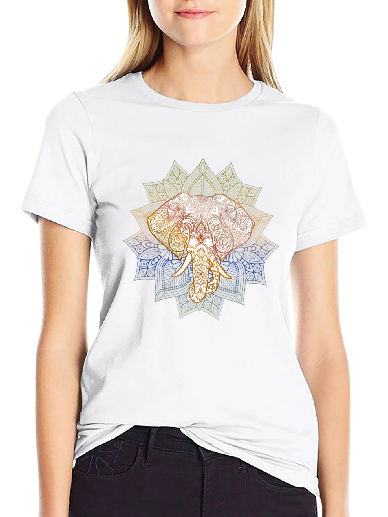 Elephant Mandala Graphic T-Shirt - Premium Cotton Tee