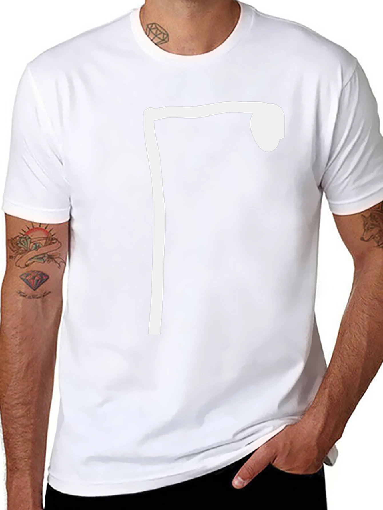 Minimalist Streetlight Graphic Tee - Black Cotton