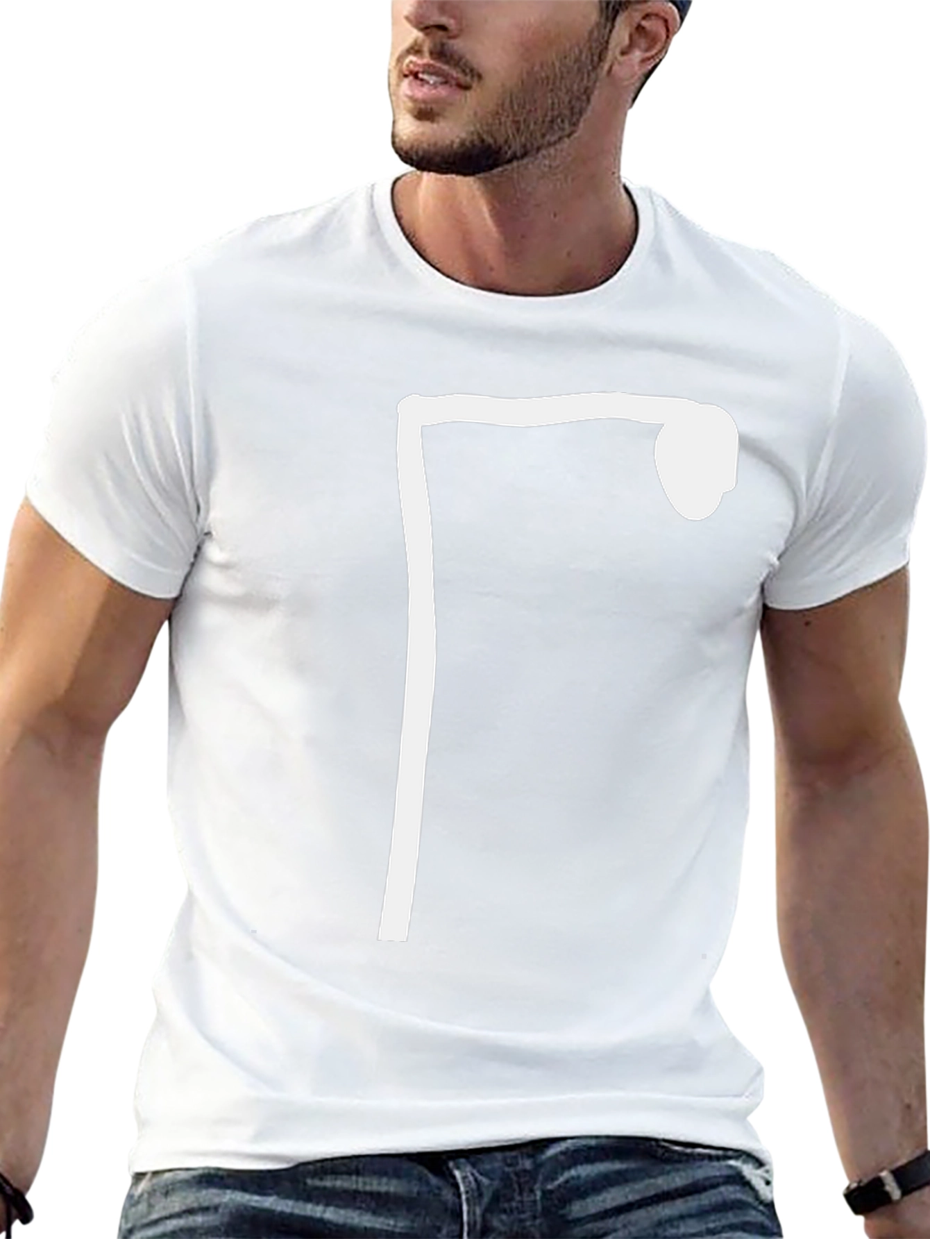 Minimalist Streetlight Graphic Tee - Black Cotton