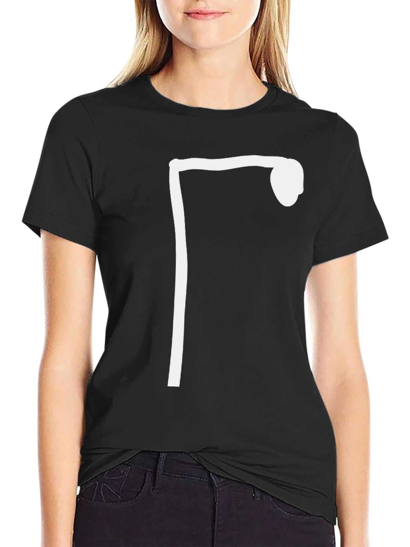 Minimalist Streetlight Graphic Tee - Black Cotton
