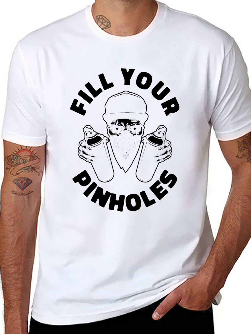 Fill Your Pinhole Graphic Tee - Black