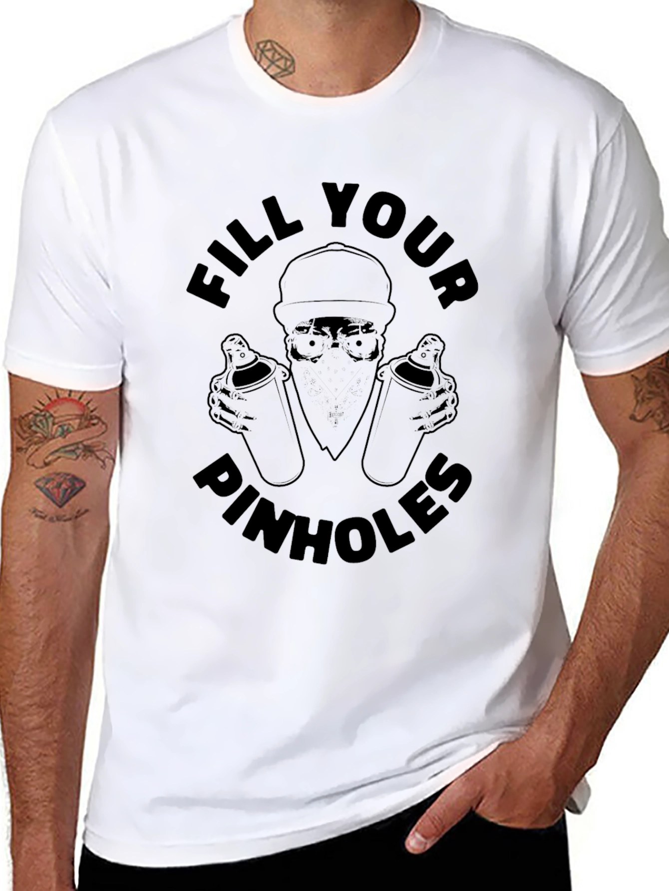 Fill Your Pinhole Graphic Tee - Black