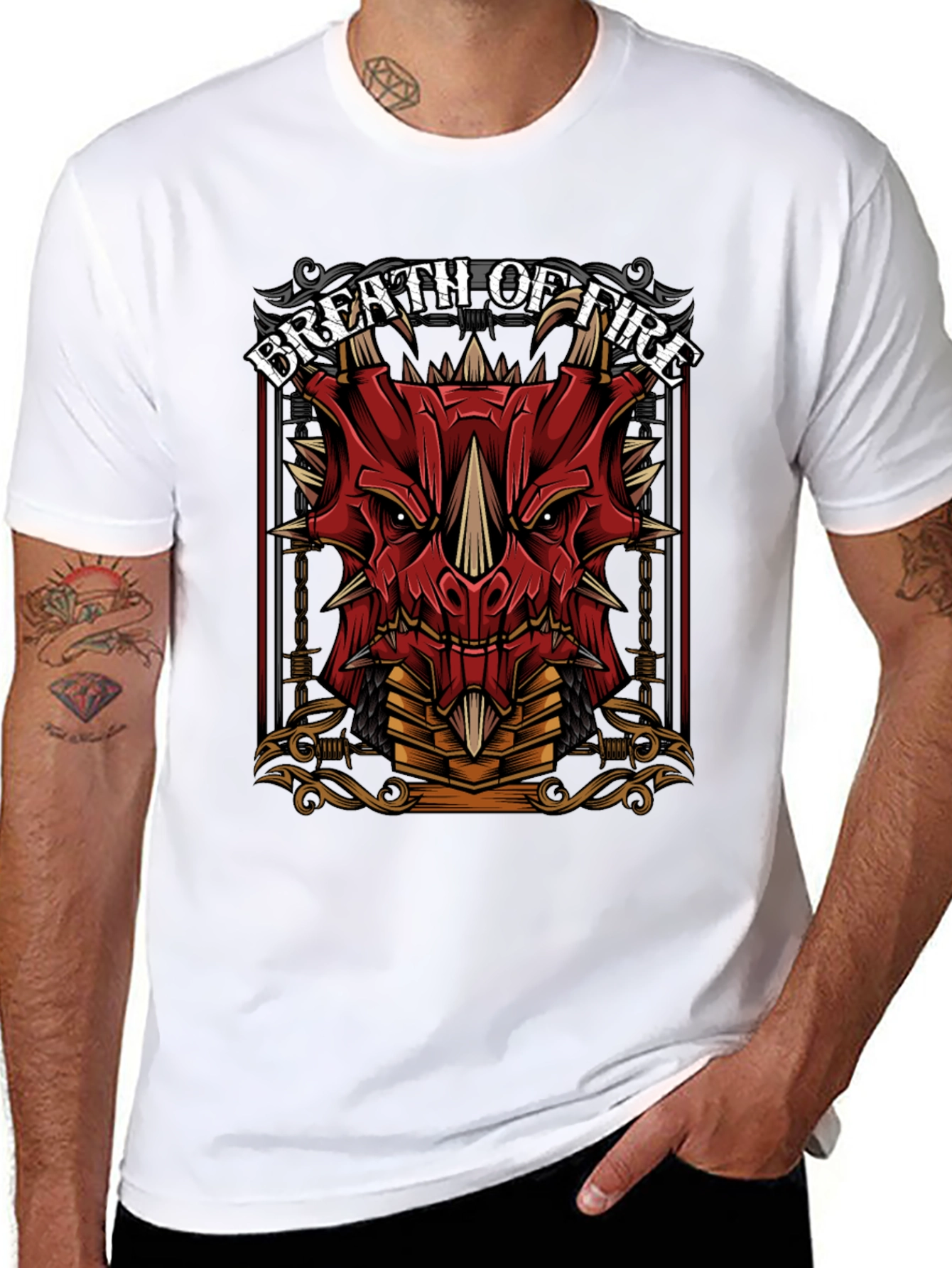 Breath of Fire Dragon Graphic Tee - Black