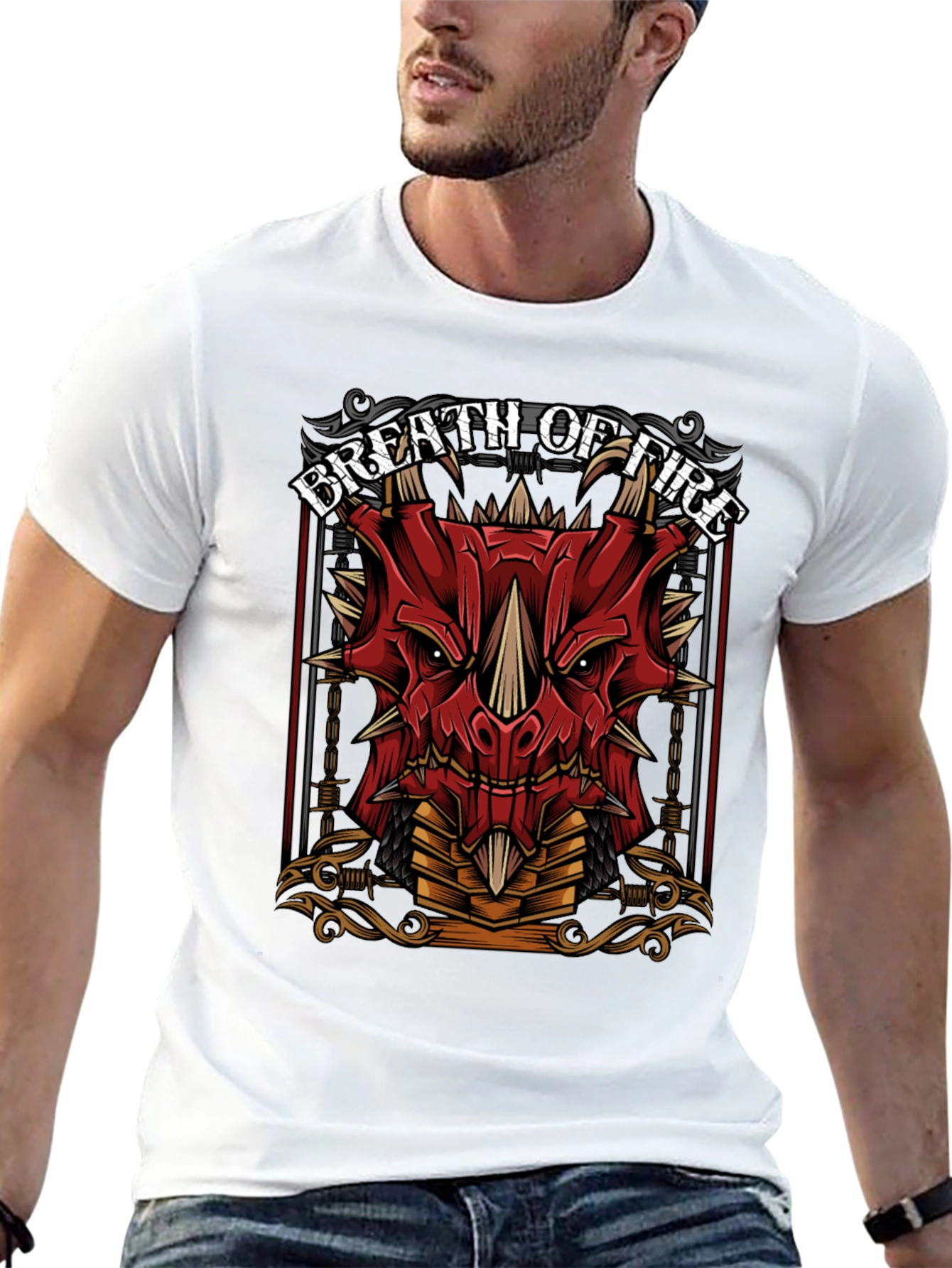 Breath of Fire Dragon Graphic Tee - Black