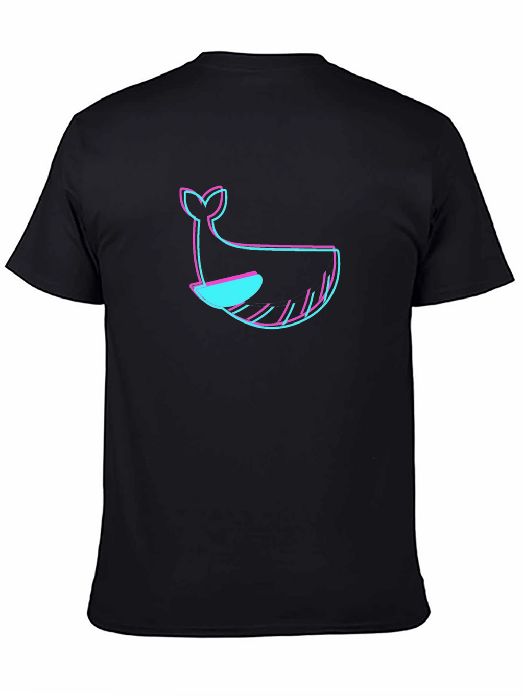 Black T-Shirt with Whale Graphic