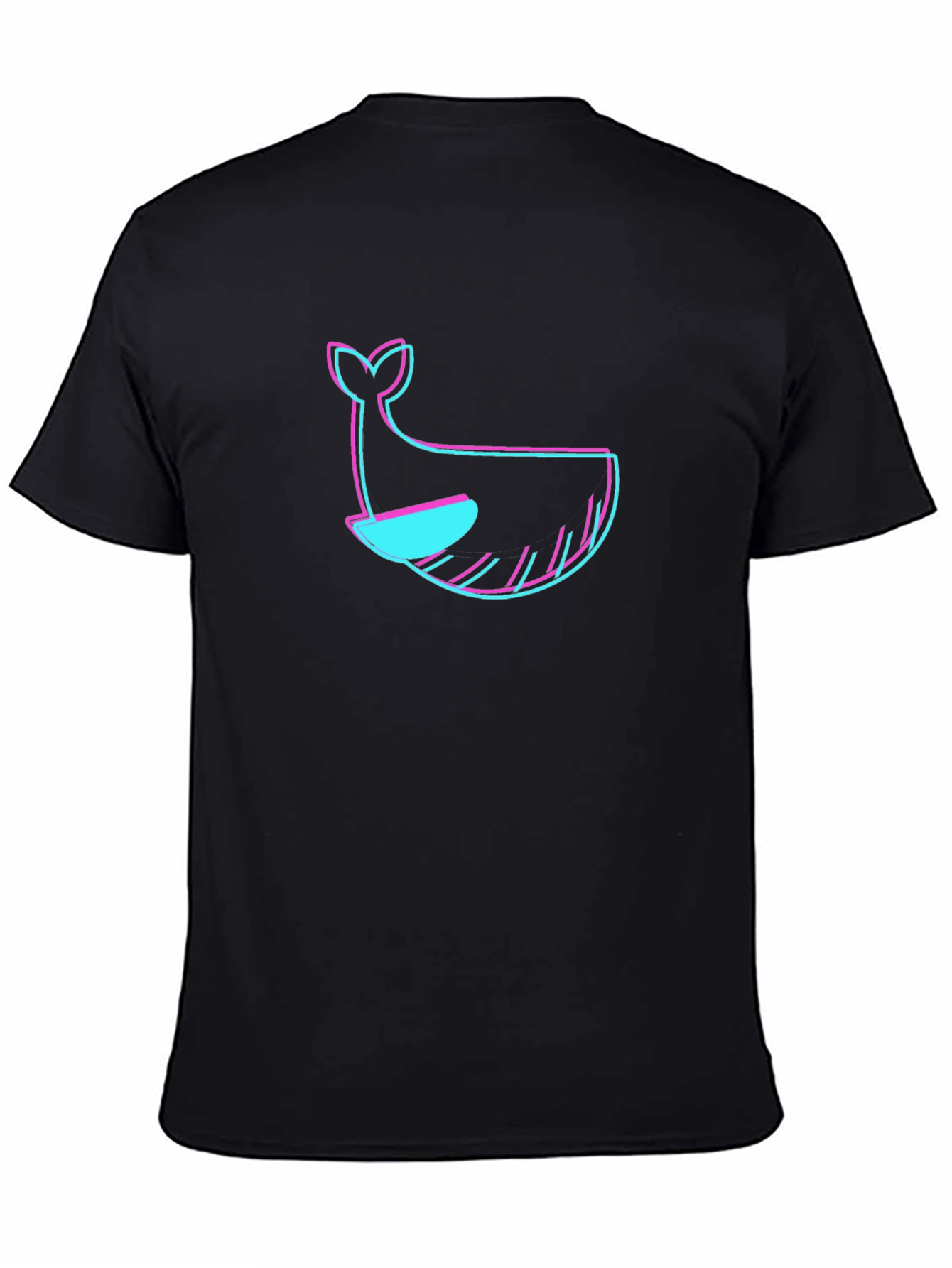 Black T-Shirt with Whale Graphic