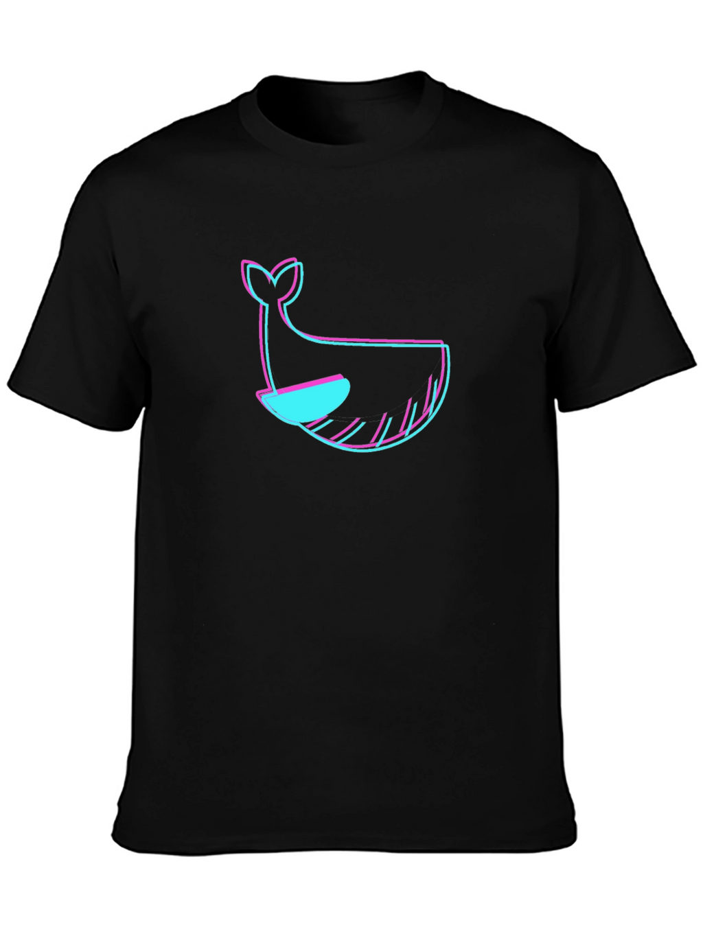 Black T-Shirt with Whale Graphic