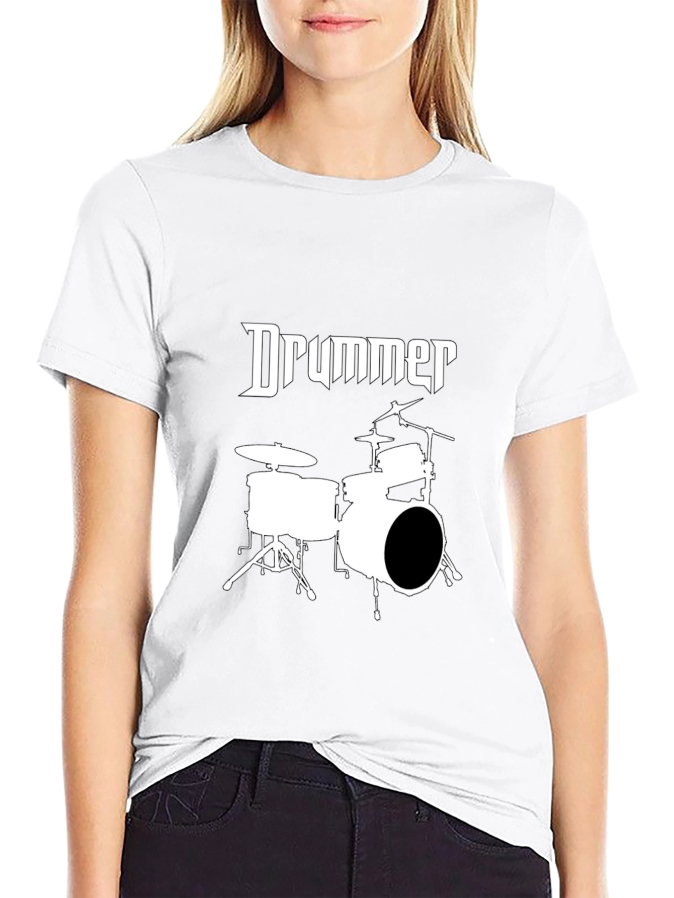 Drummer T-Shirt - Black Tee Music Band Print