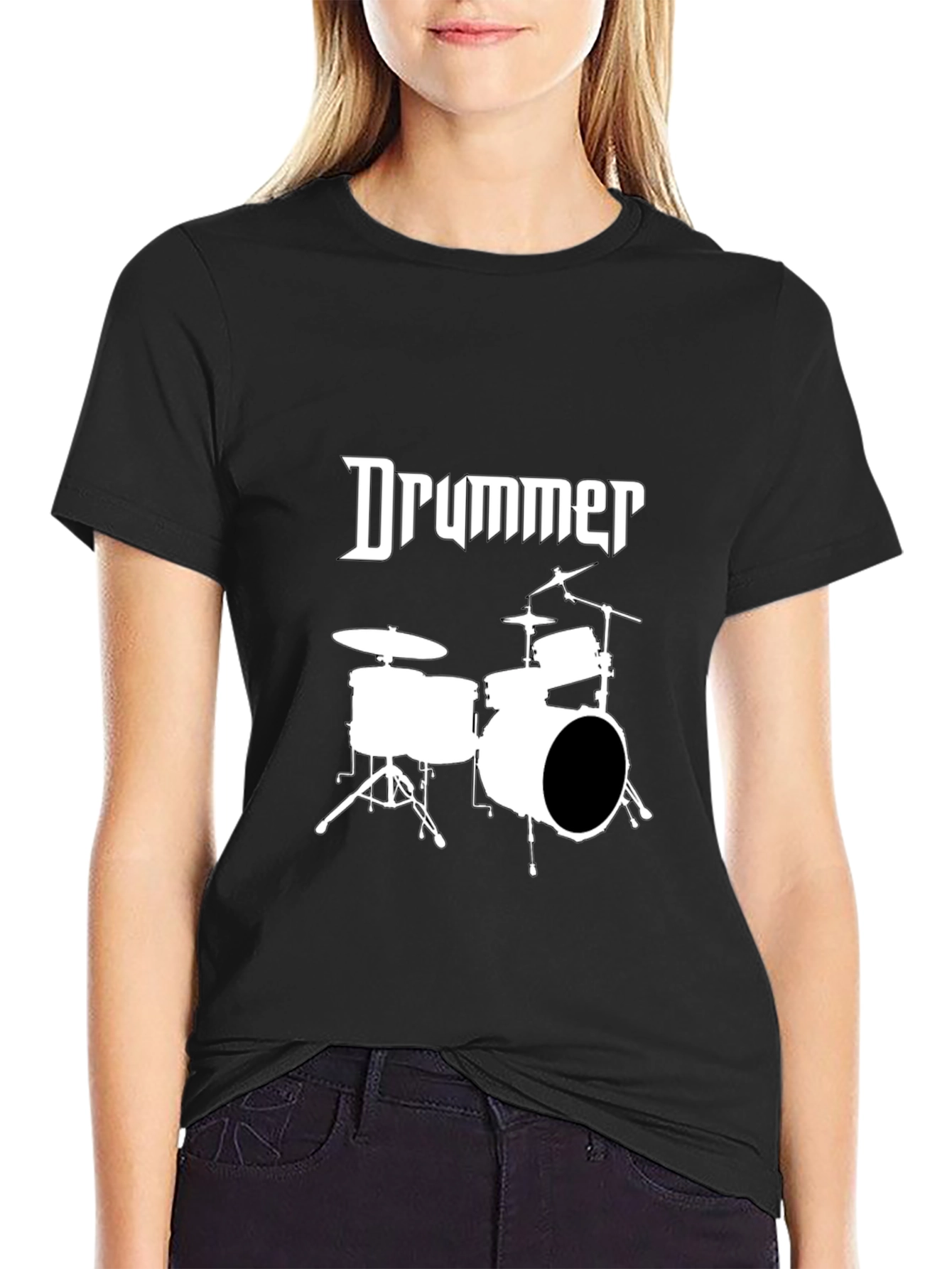 Drummer T-Shirt - Black Tee Music Band Print