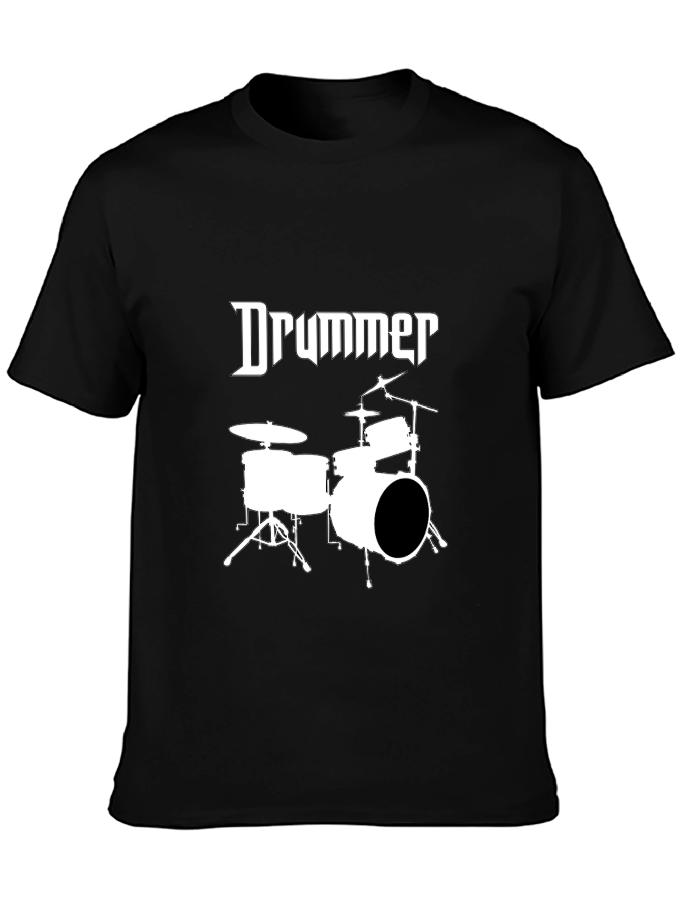 Drummer T-Shirt - Black Tee Music Band Print