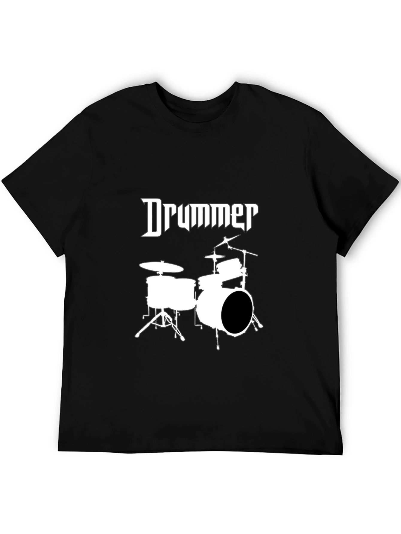 Drummer T-Shirt - Black Tee Music Band Print
