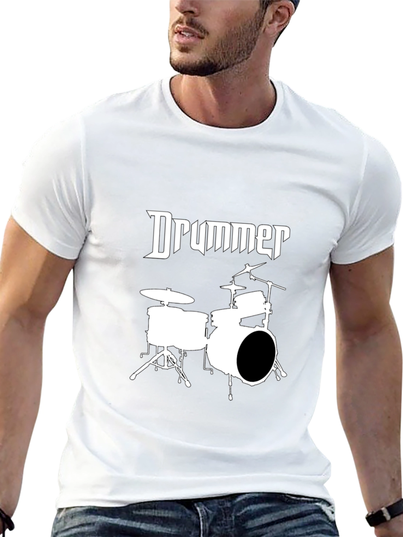 Drummer T-Shirt - Black Tee Music Band Print