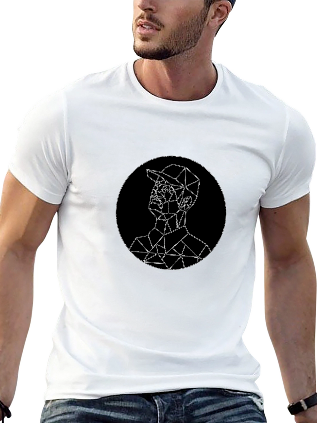 Geometric Man Graphic Tee - Modern Style