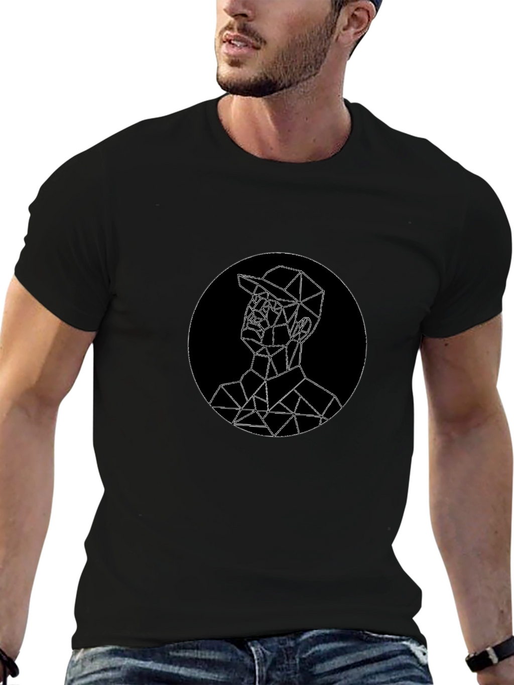 Geometric Man Graphic Tee - Modern Style
