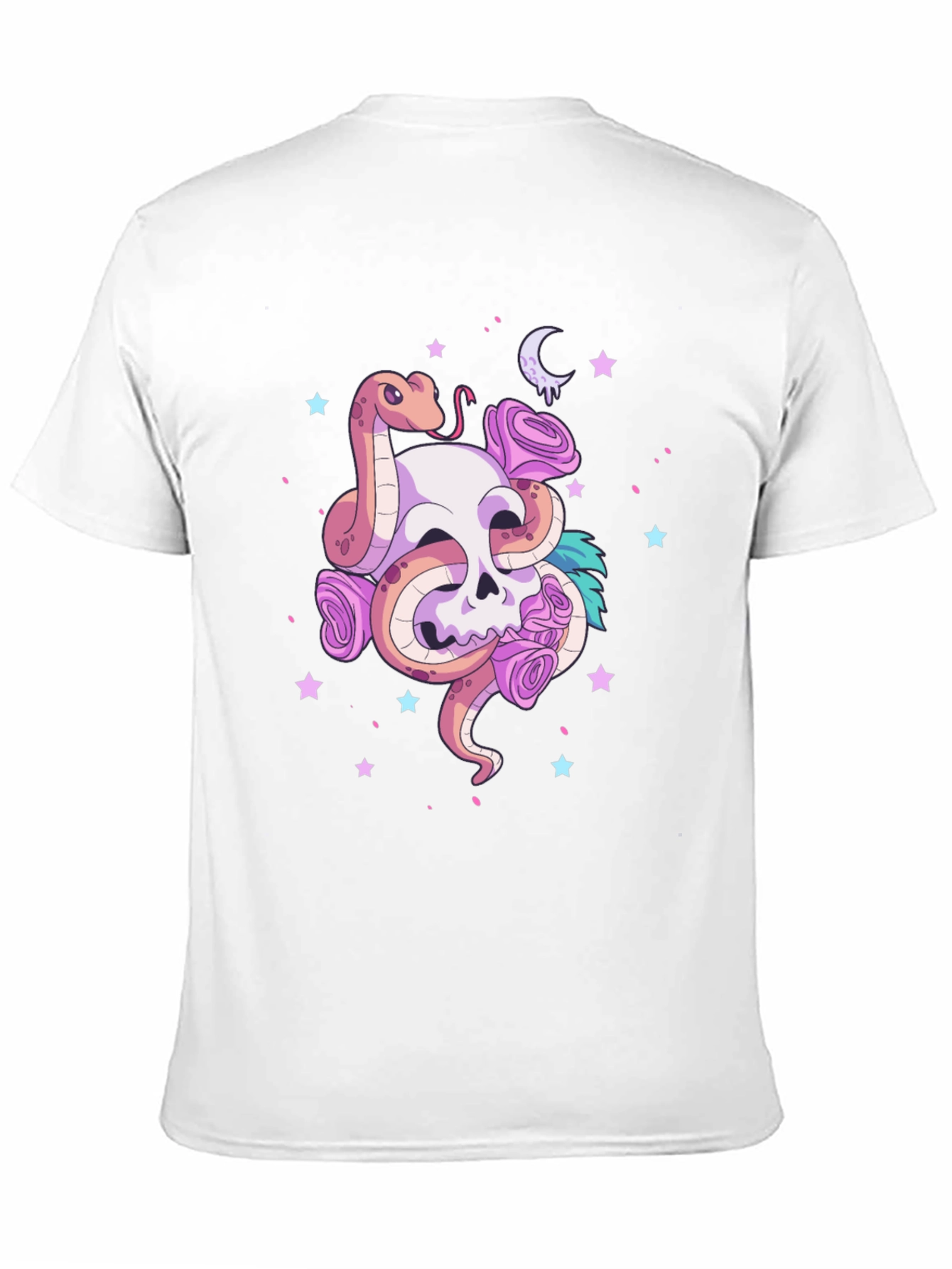 Skull Snake Roses Graphic Tee - Stylish Design