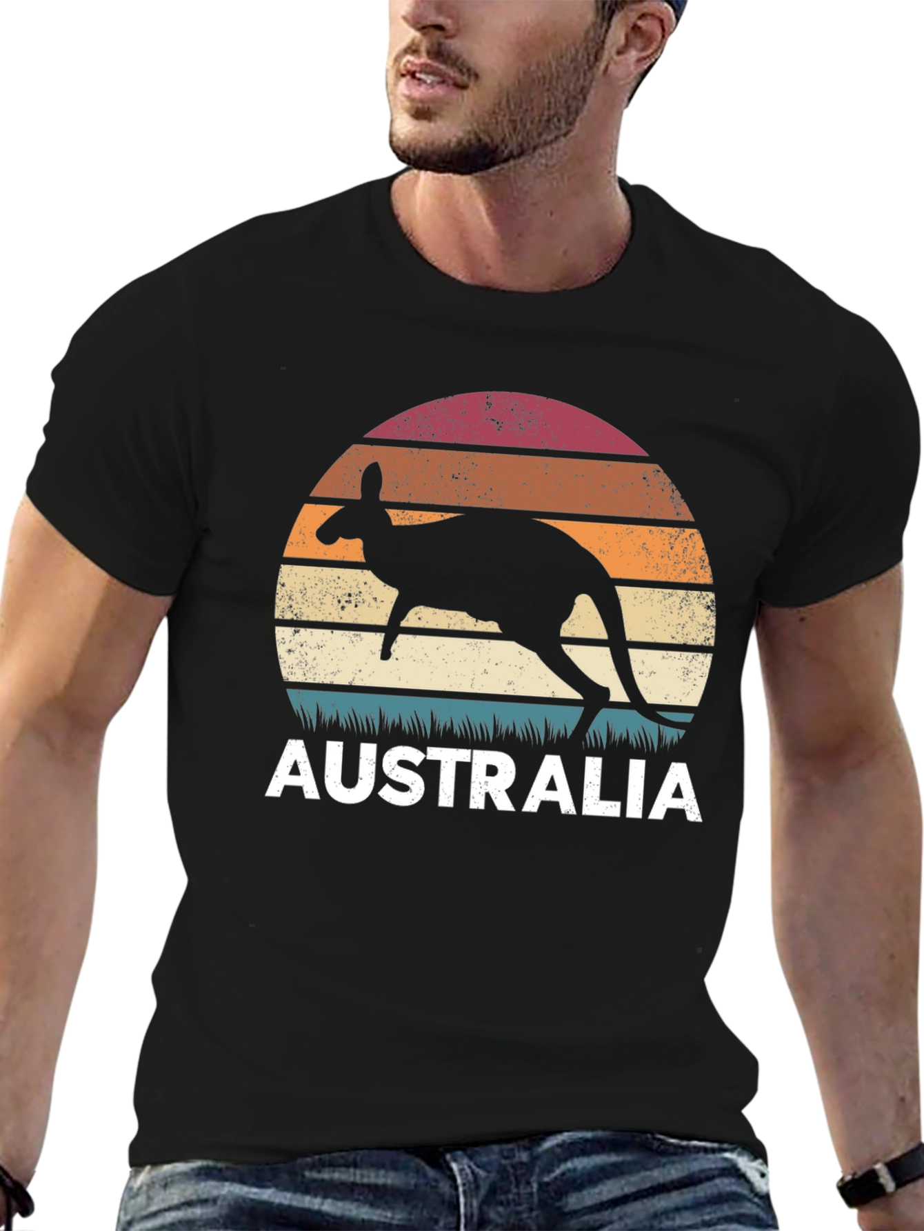 Australia Kangaroo Sunset Graphic T-Shirt