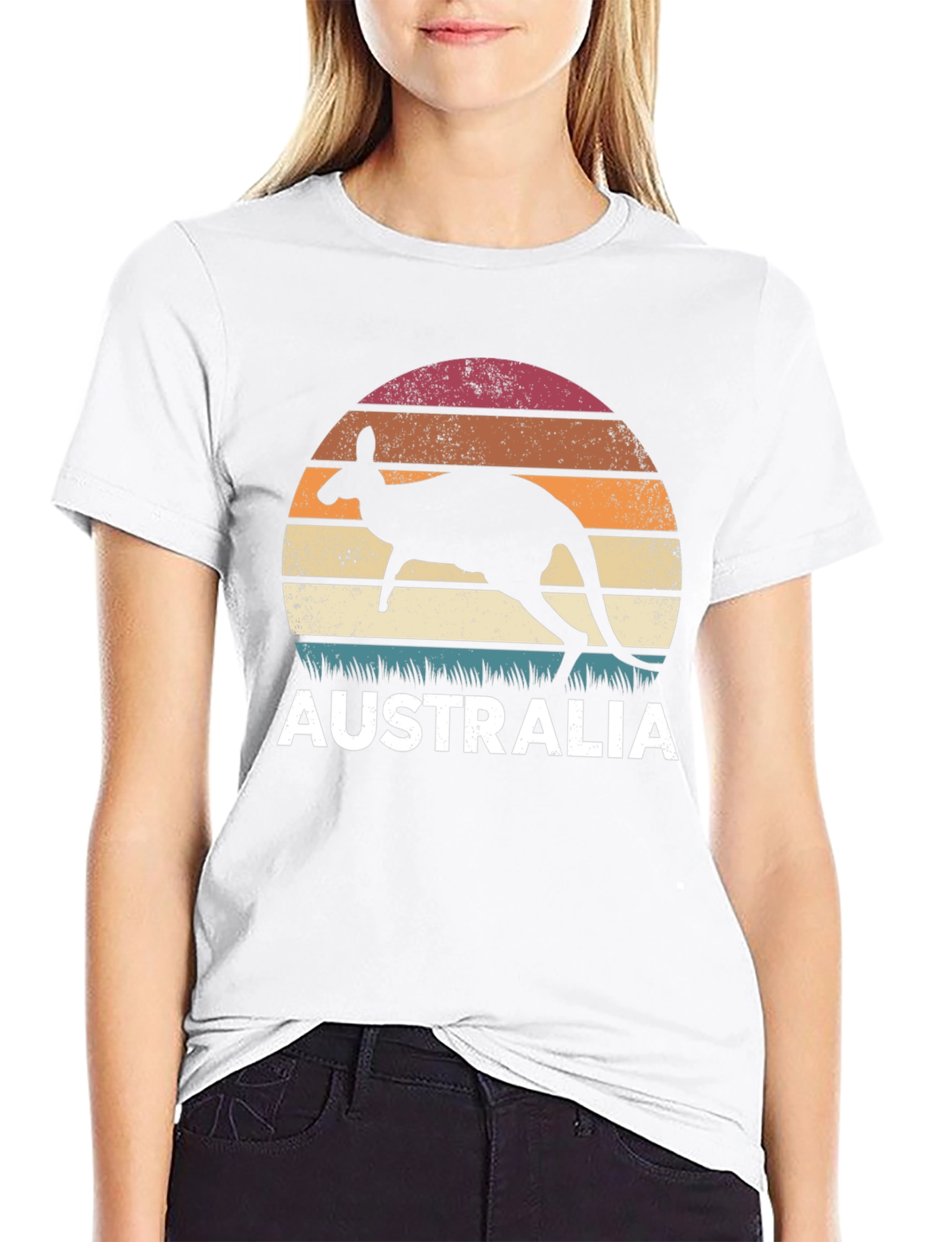 Australia Kangaroo Sunset Graphic T-Shirt