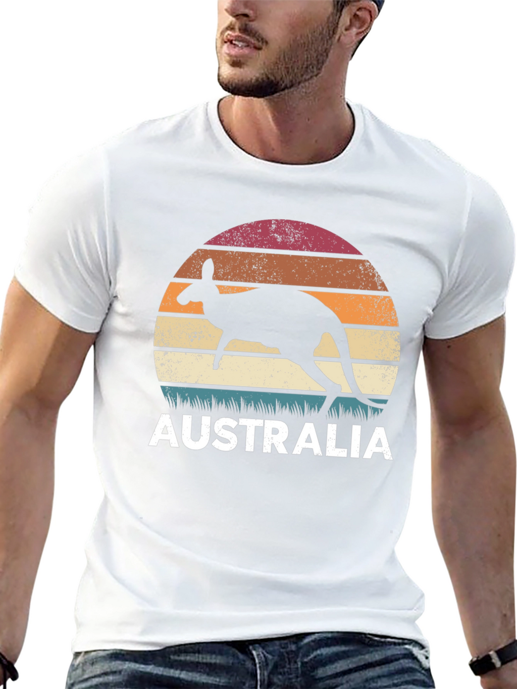 Australia Kangaroo Sunset Graphic T-Shirt