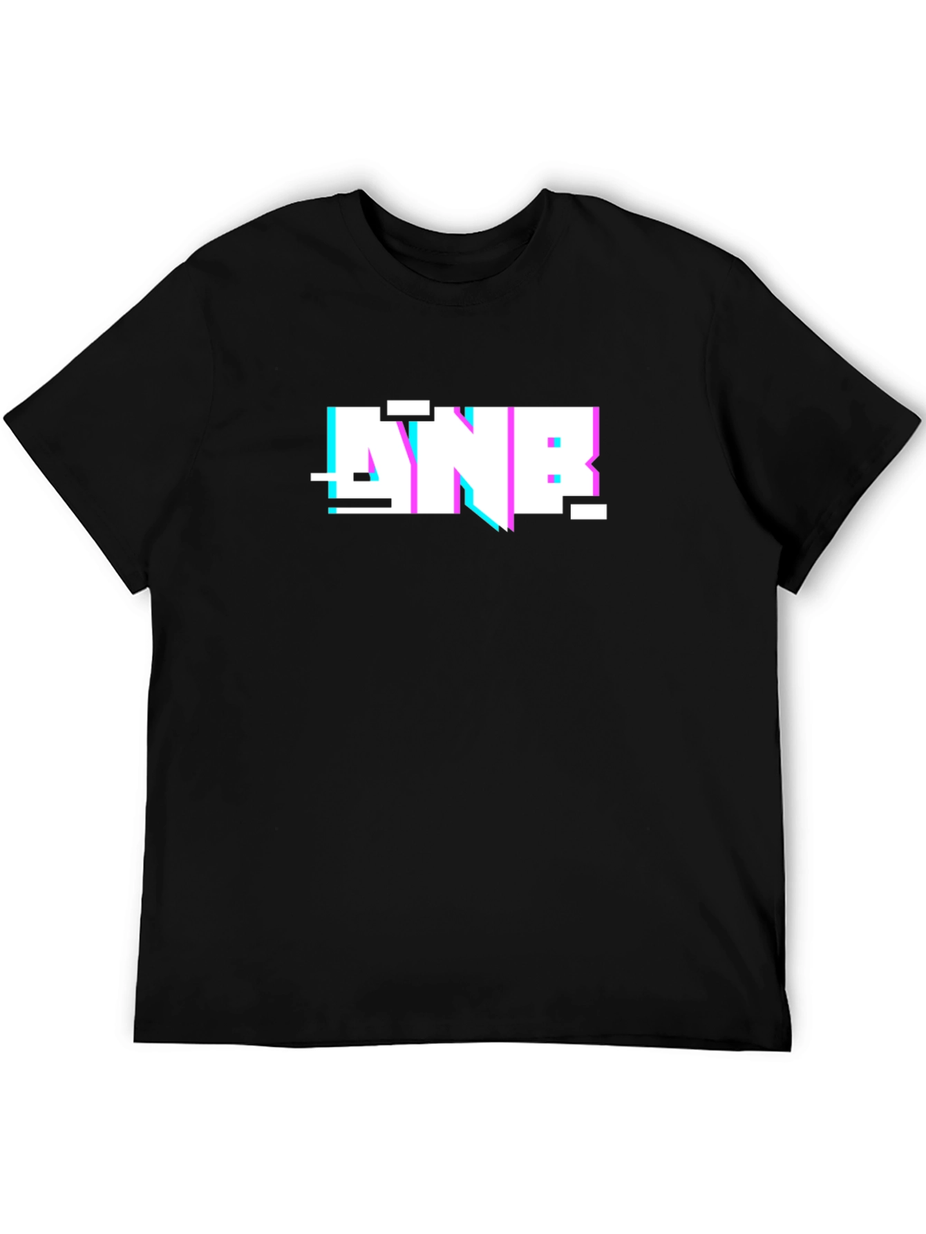 ANB Glitch Graphic Black Tee - Modern Casual Style