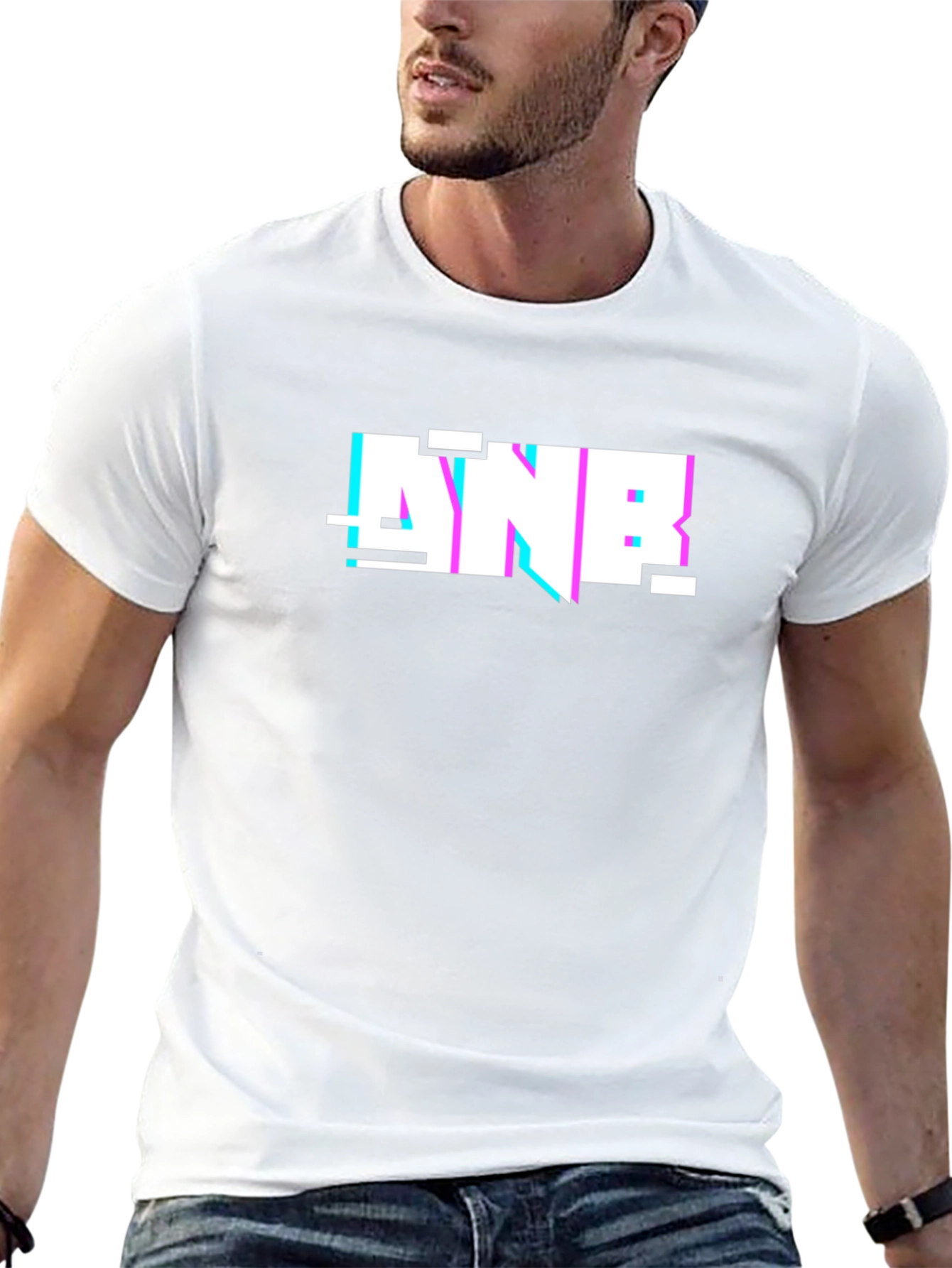 ANB Glitch Graphic Black Tee - Modern Casual Style