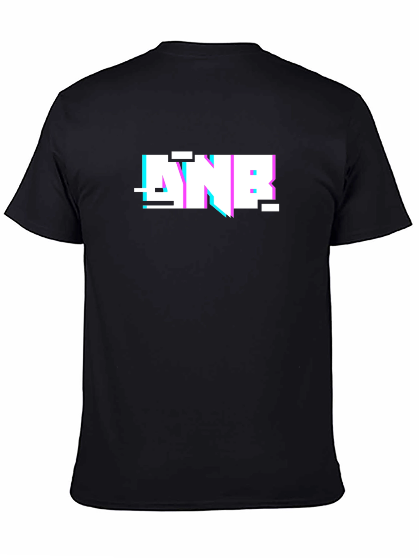 ANB Glitch Graphic Black Tee - Modern Casual Style