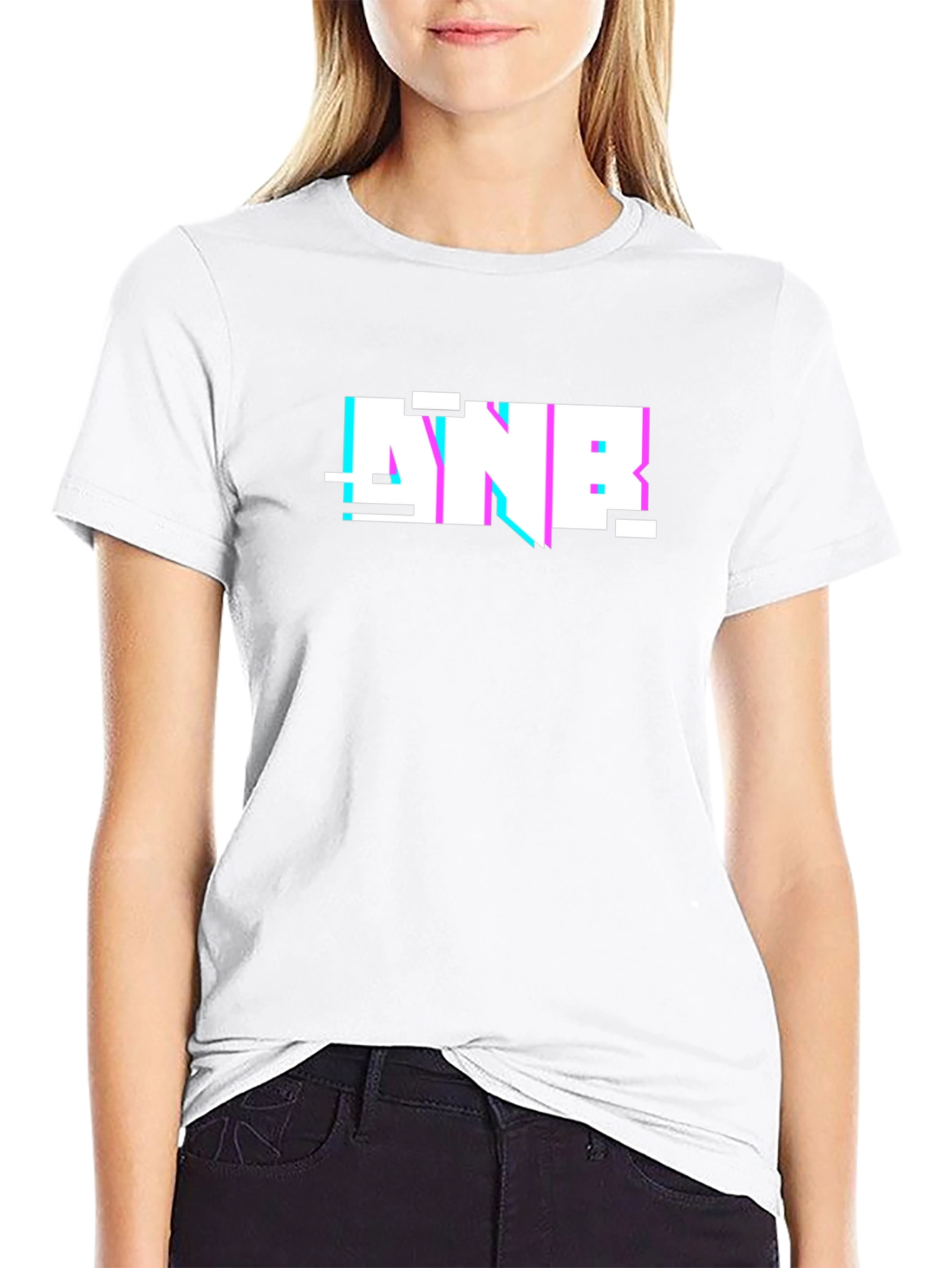 ANB Glitch Graphic Black Tee - Modern Casual Style
