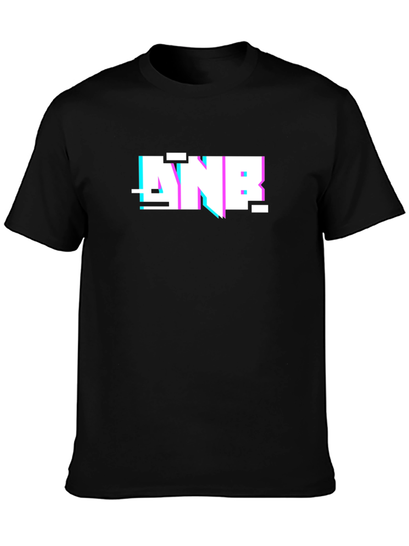 ANB Glitch Graphic Black Tee - Modern Casual Style