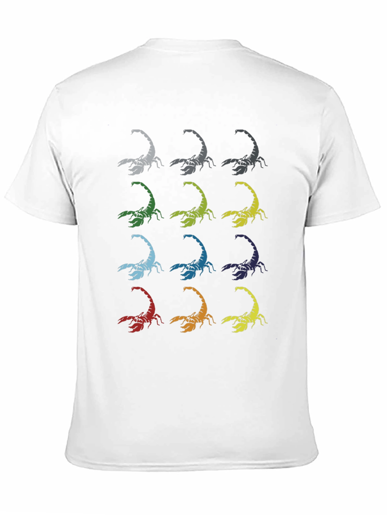 Colorful Scorpion Print Black T-Shirt