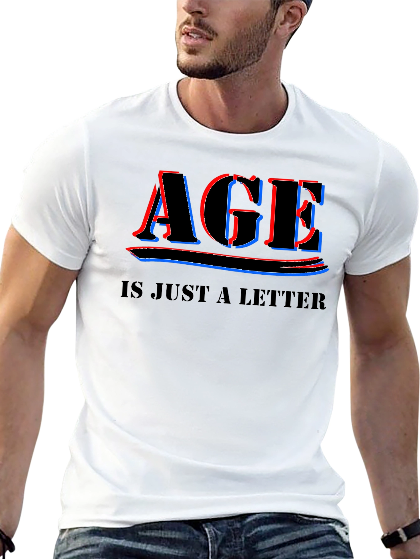 Age is Just a Letter T-Shirt - Black Crew Neck Tee