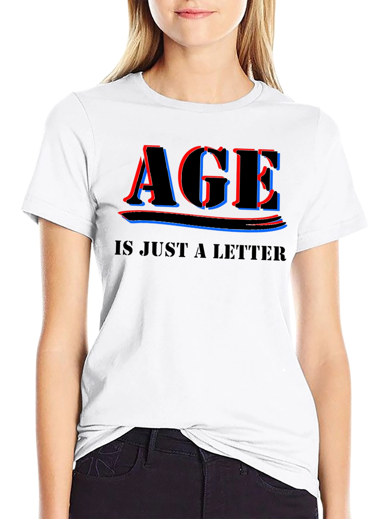 Age is Just a Letter T-Shirt - Black Crew Neck Tee