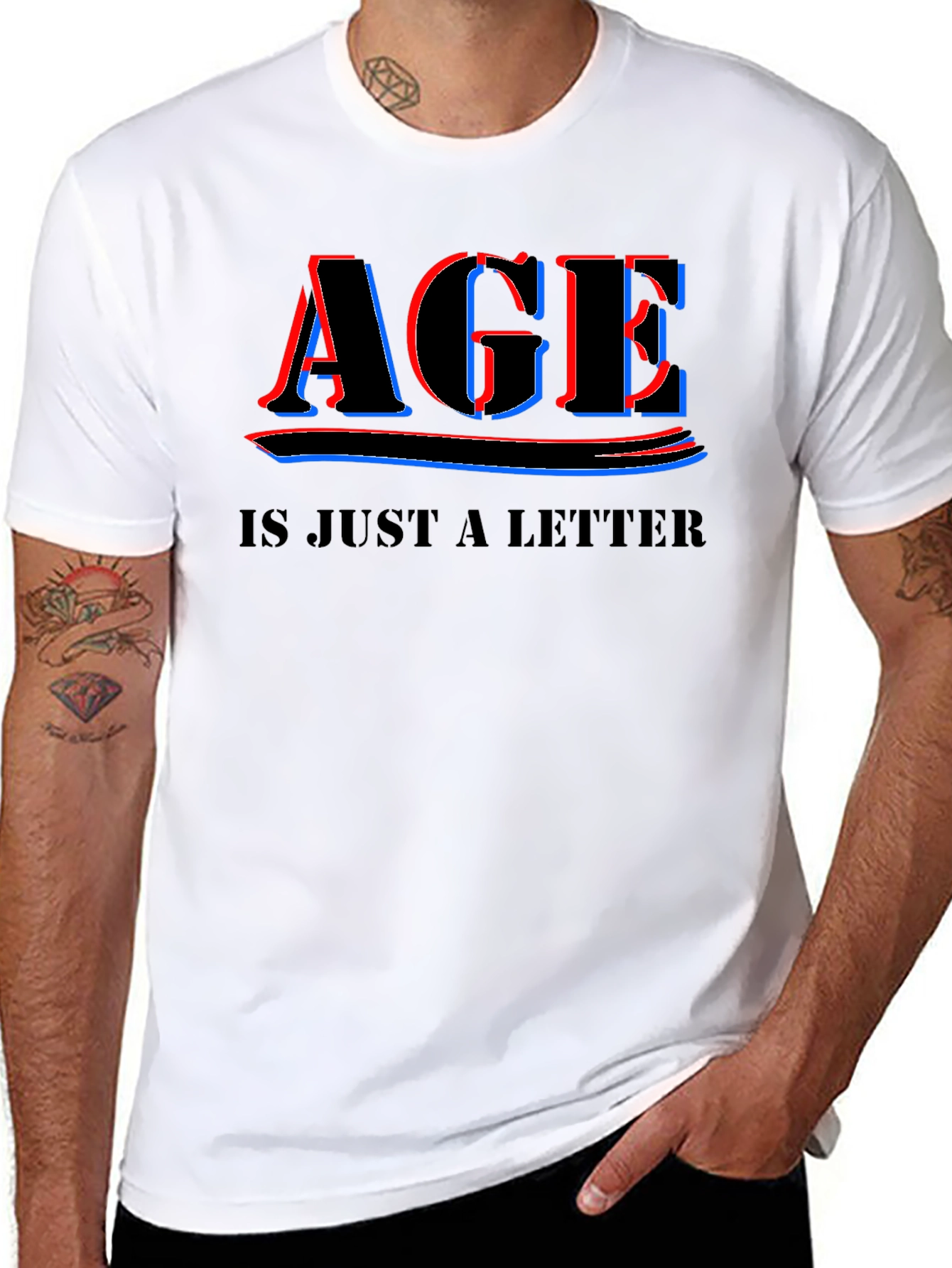 Age is Just a Letter T-Shirt - Black Crew Neck Tee