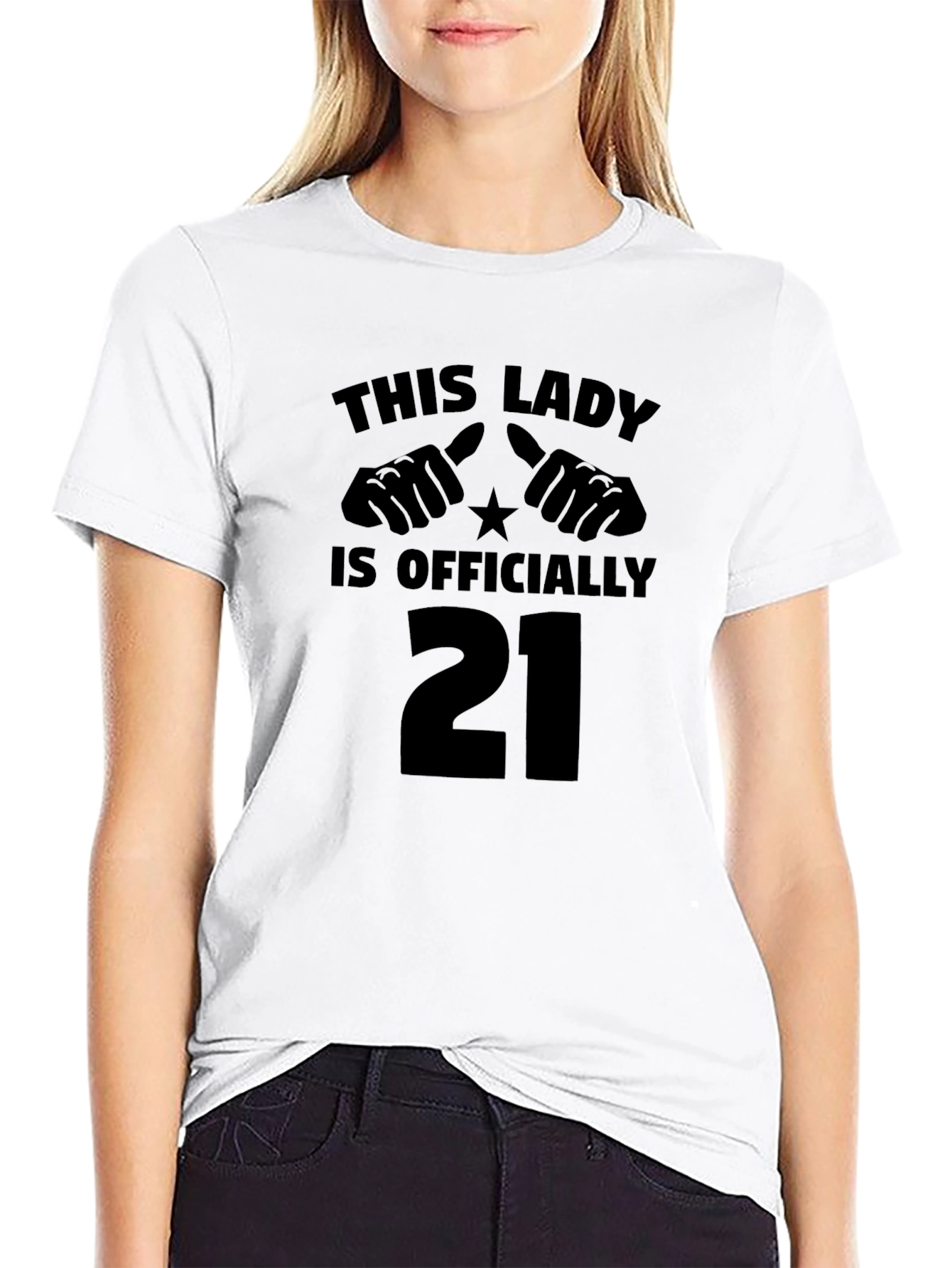 This Lady is Officially 21 Black Graphic Tee