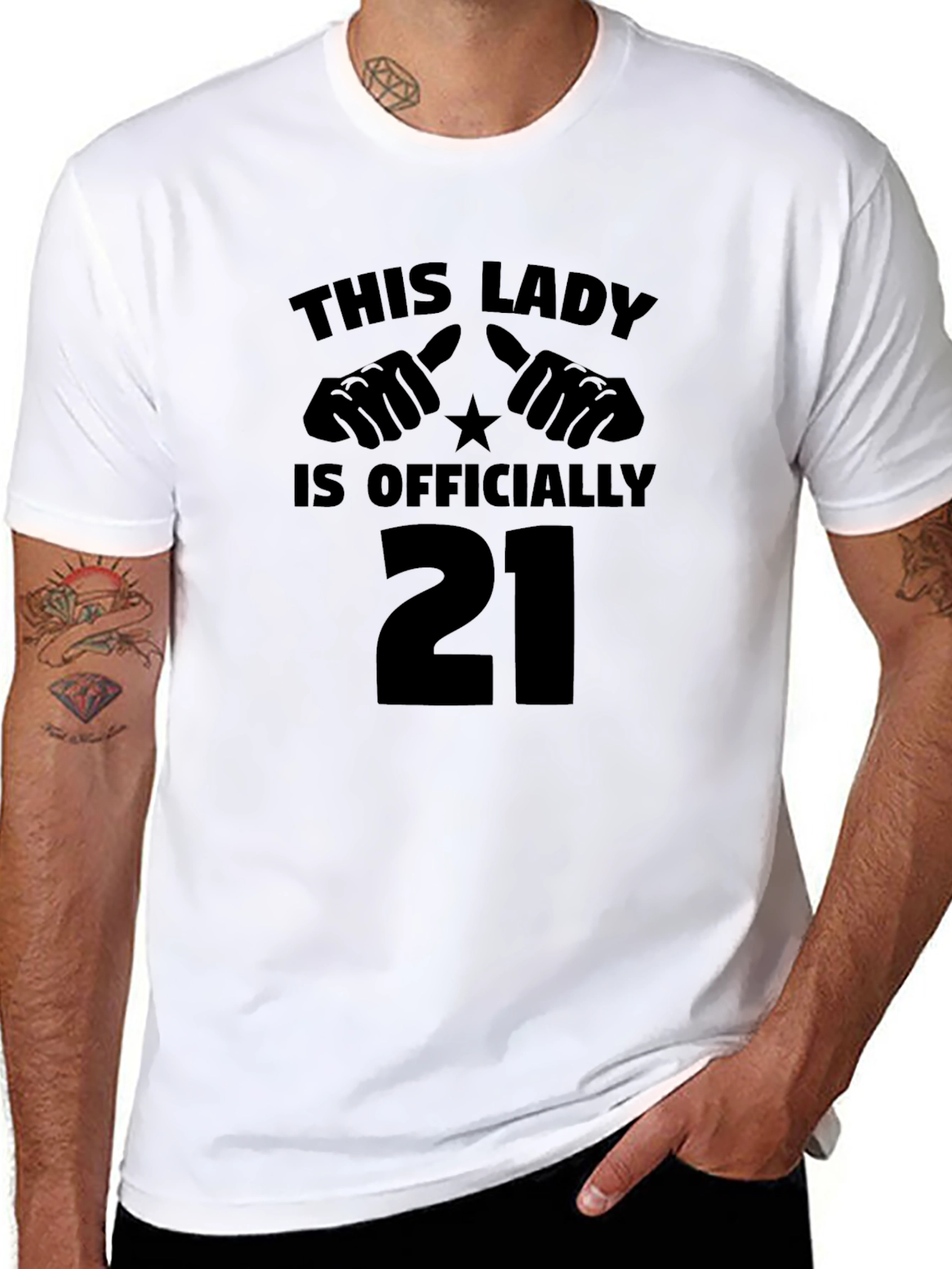This Lady is Officially 21 Black Graphic Tee