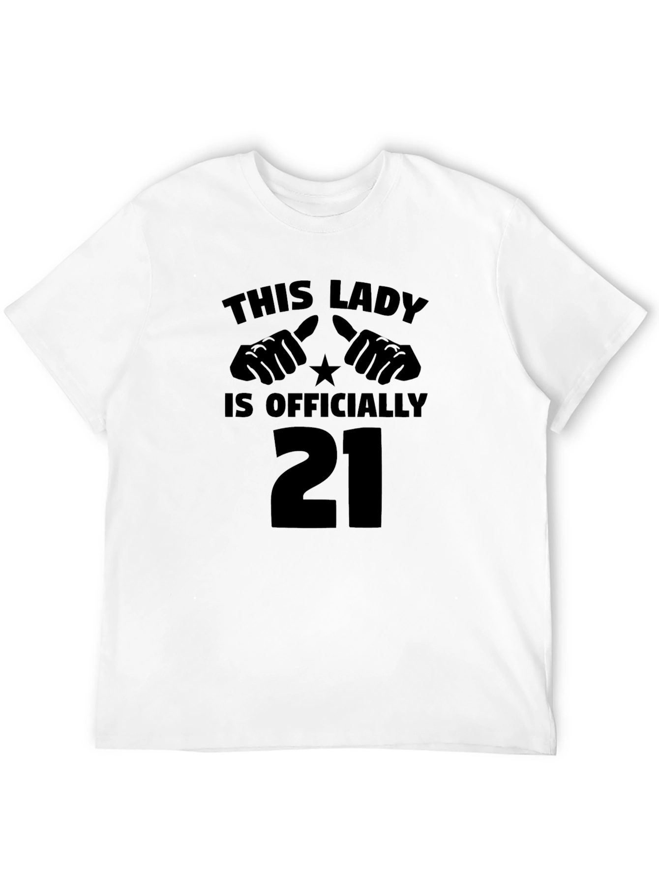 This Lady is Officially 21 Black Graphic Tee