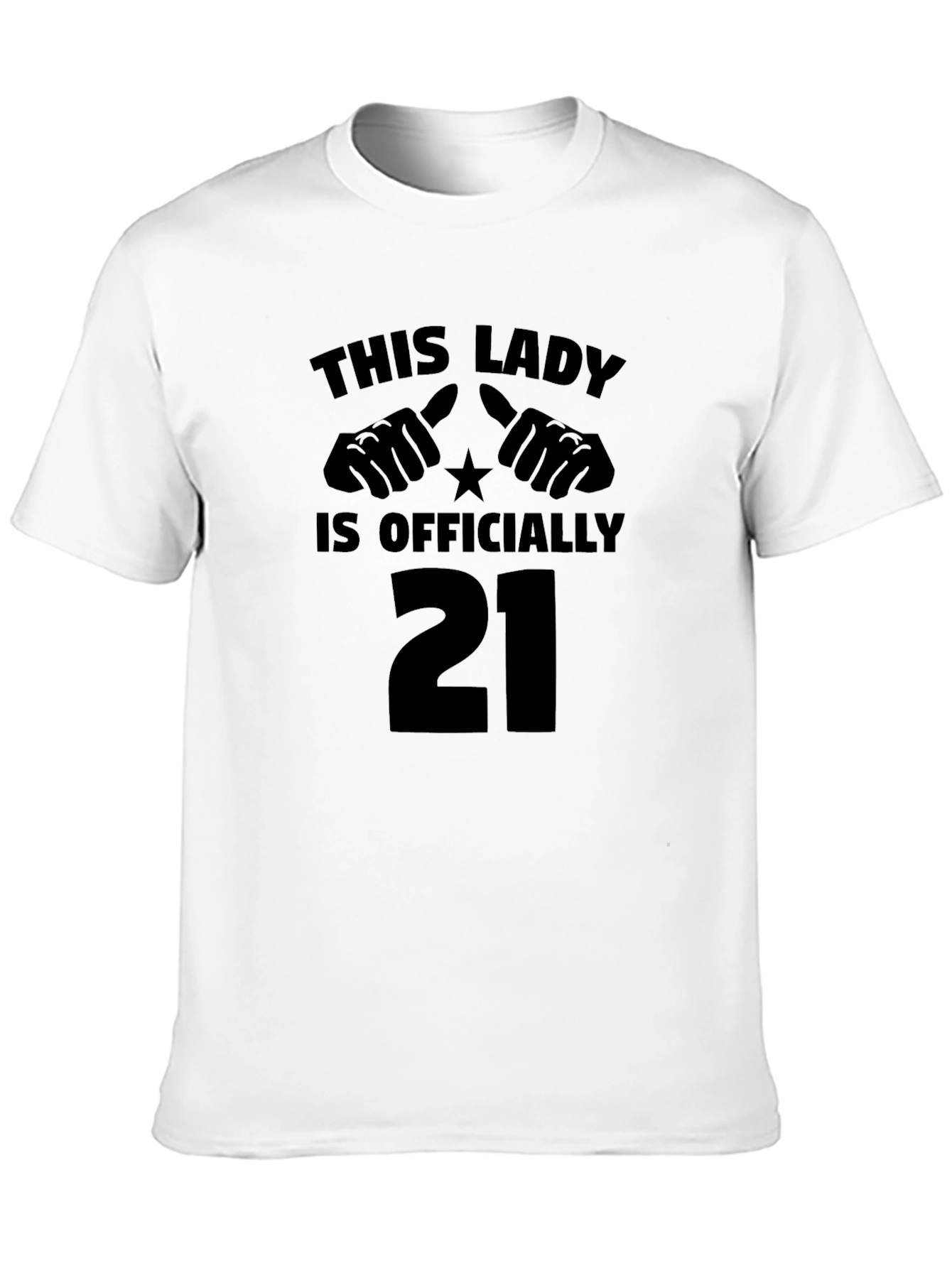 This Lady is Officially 21 Black Graphic Tee