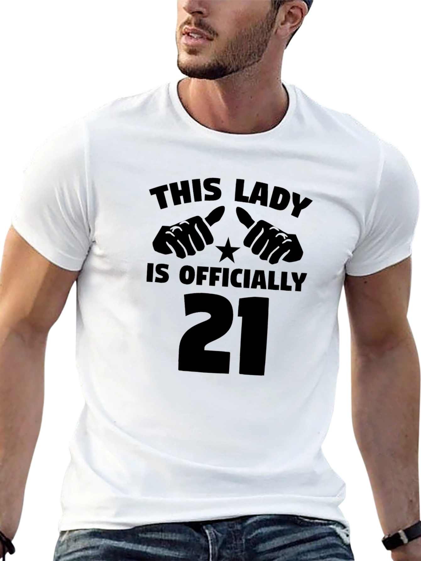 This Lady is Officially 21 Black Graphic Tee