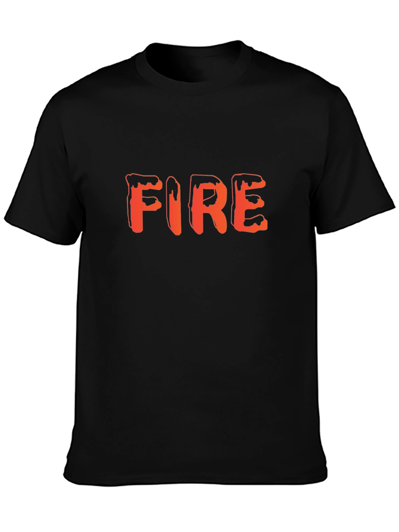 Fire Graphic Tee - Trendy Black T-Shirt