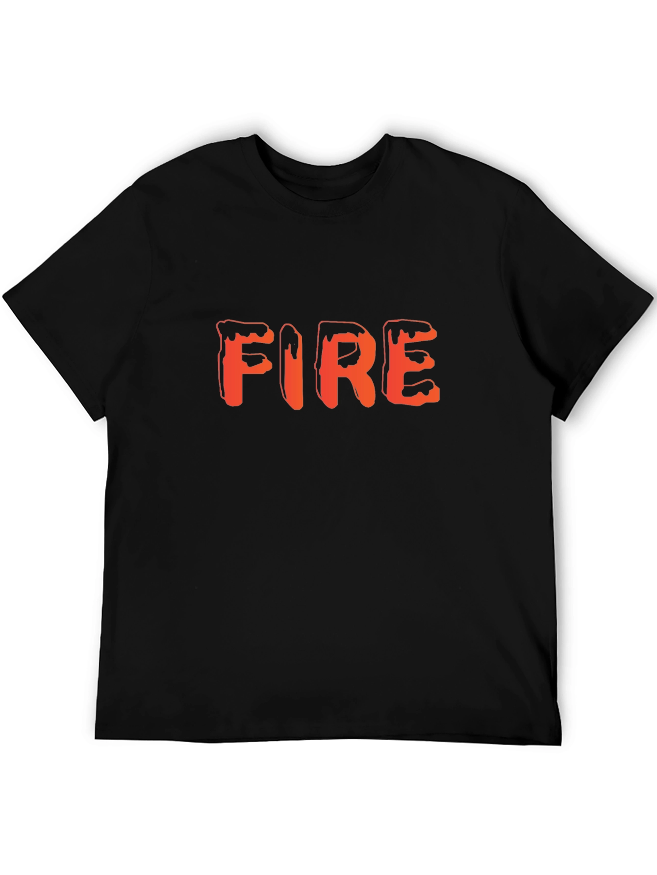Fire Graphic Tee - Trendy Black T-Shirt