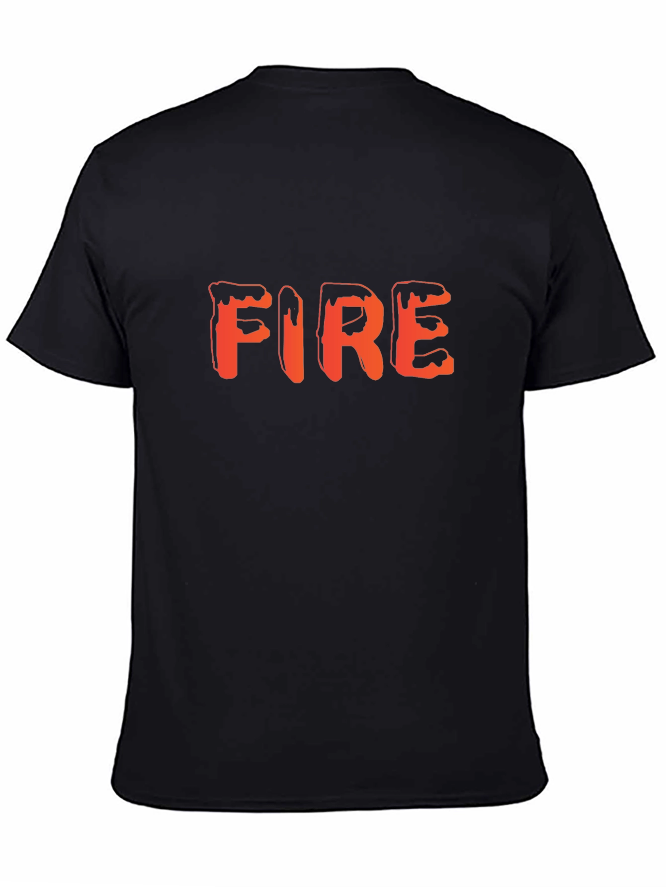 Fire Graphic Tee - Trendy Black T-Shirt