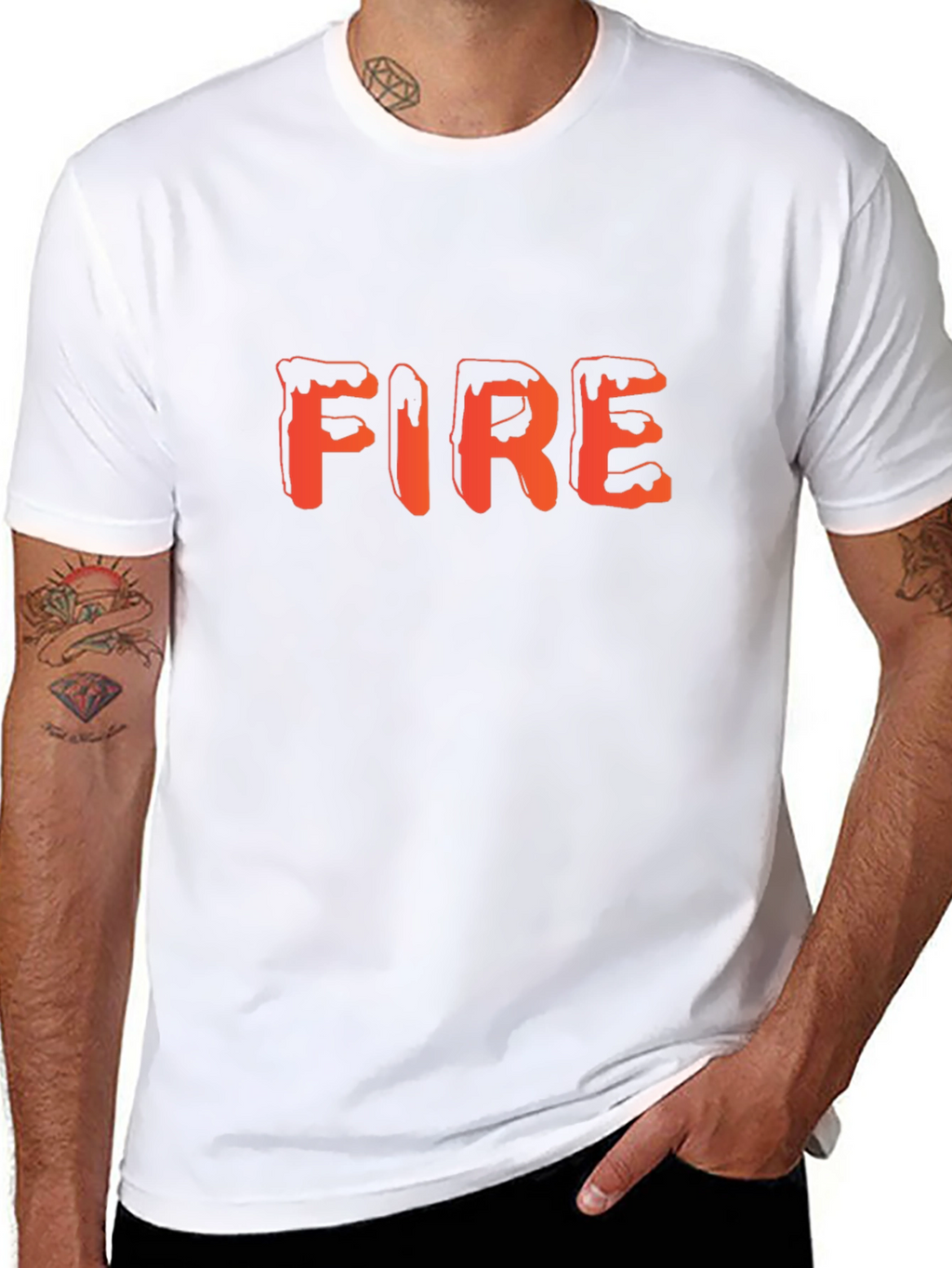 Fire Graphic Tee - Trendy Black T-Shirt