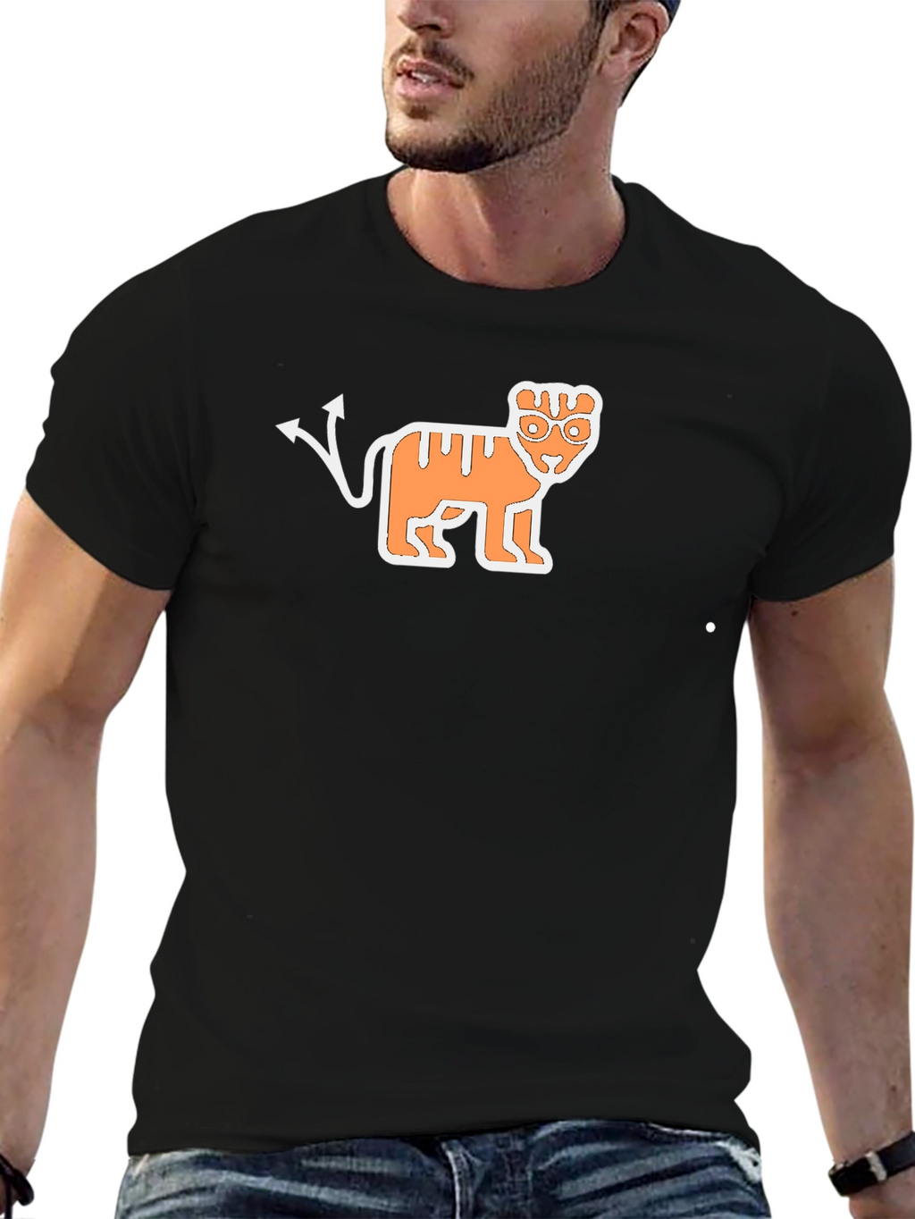 Devil Tiger Graphic Black T-Shirt