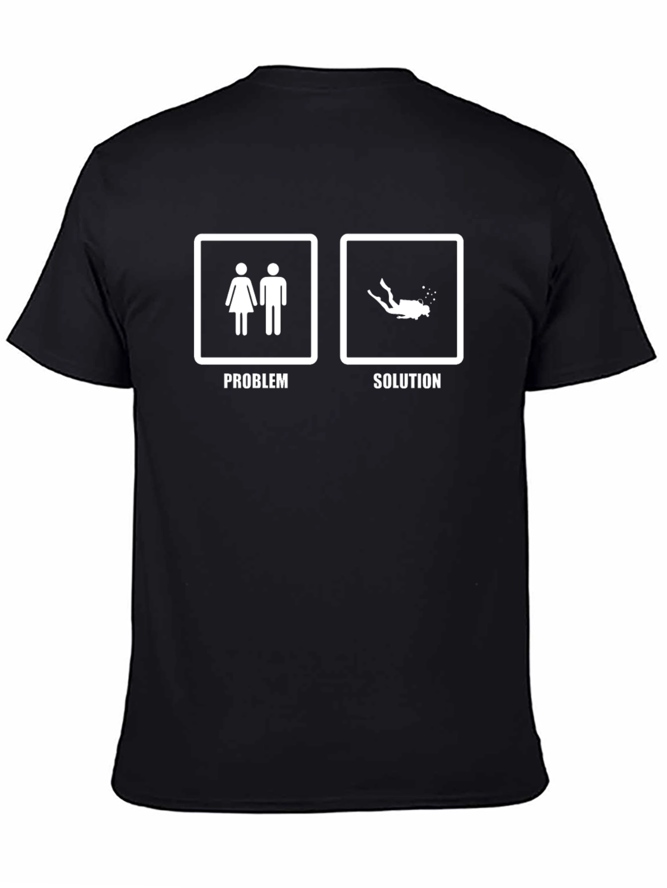 Diving Humor Graphic T-Shirt - Problem Solution Tee