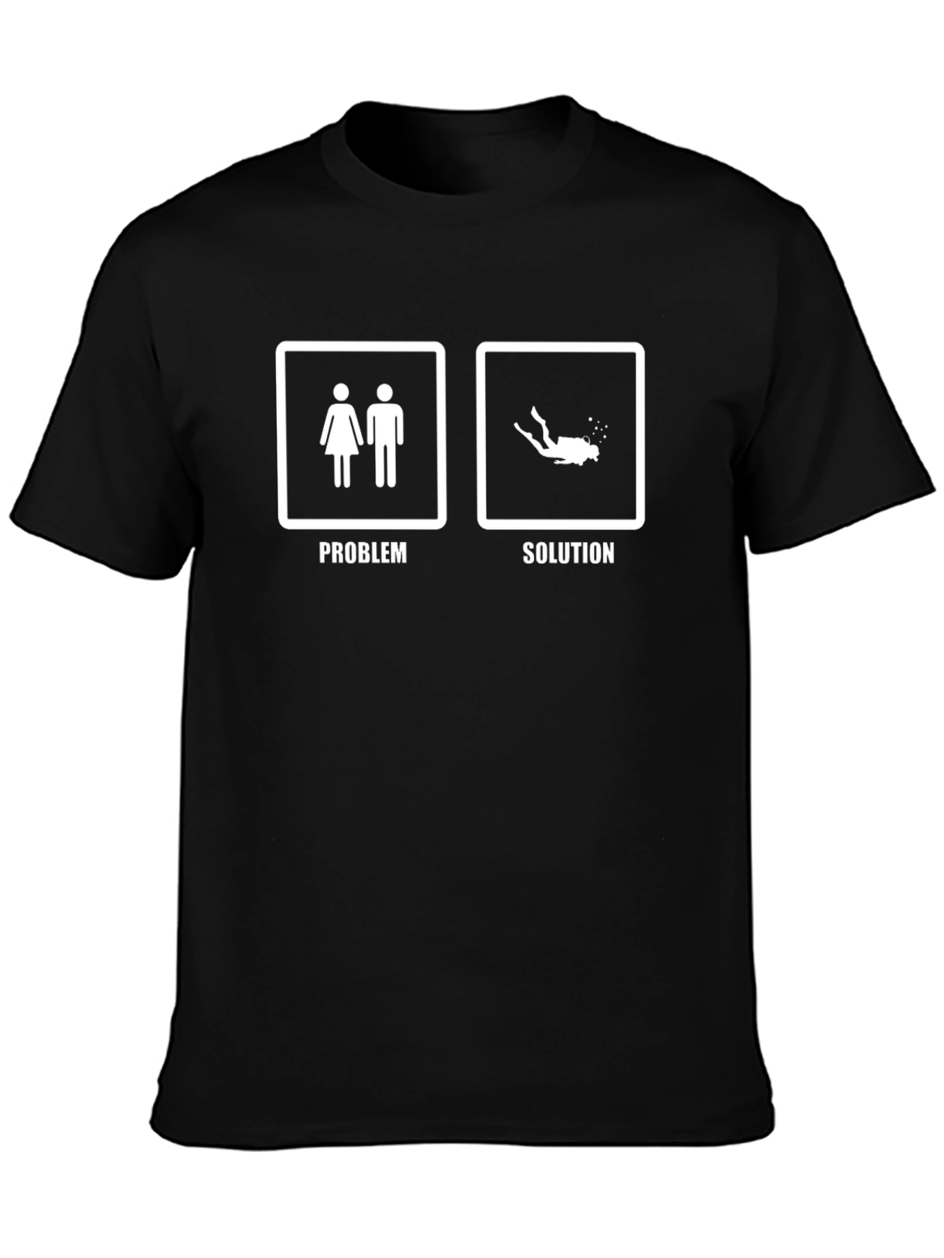 Diving Humor Graphic T-Shirt - Problem Solution Tee