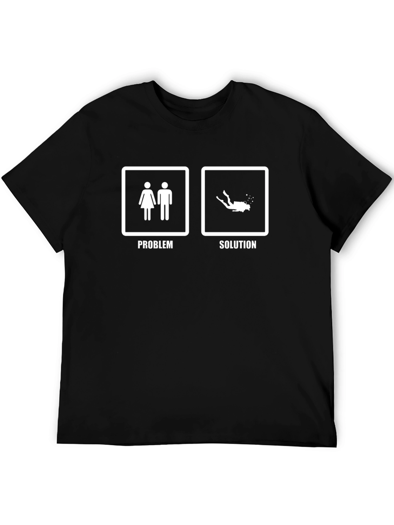 Diving Humor Graphic T-Shirt - Problem Solution Tee
