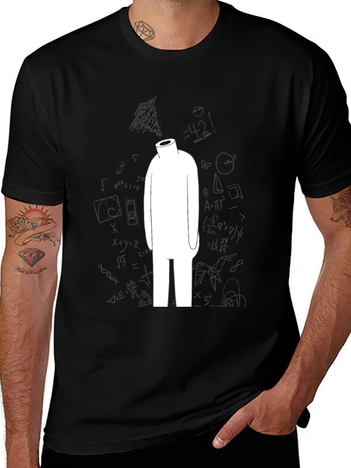 Abstract Math T-Shirt - Black