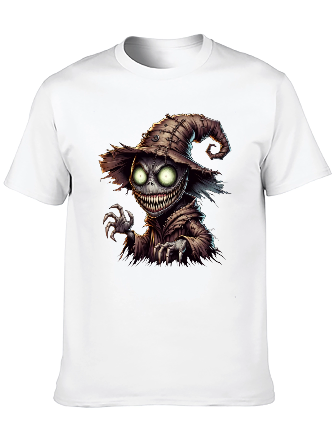 Creepy Scarecrow Graphic Tee - Halloween Horror Shirt